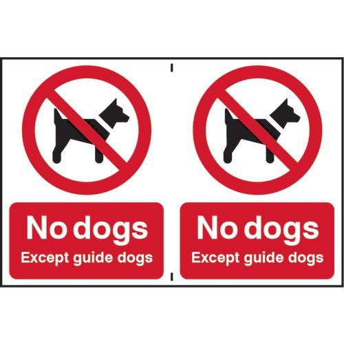 No Dogs Except Guide Dogs - Clg (300 X 200mm)