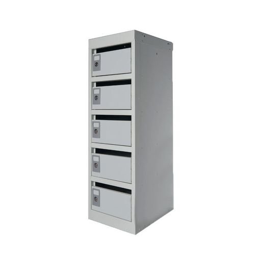 Post Box Lockers 5 Comp Grey With Grey Doors