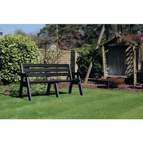 Recycled plastic 3 seater bench with armrests