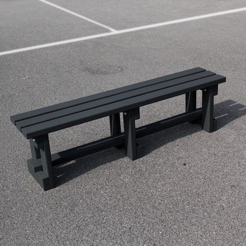 Recycled plastic backless bench