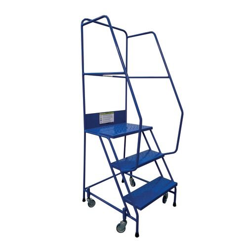 Light-Weight 2 Tread Mobile Step, Complete With Double Handrails And Punched Metal Treads