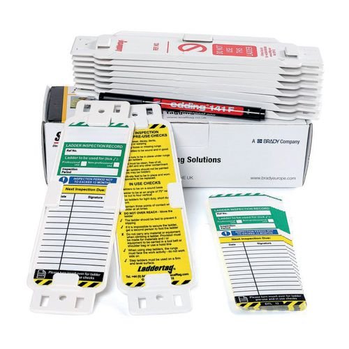 Laddertag Pack Of 10 Holders, 10 Inserts, 1 Pen