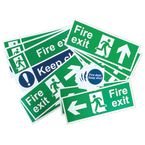 Fire Exit Signage Pack,self Adhesive Vinyl, Small