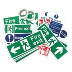 Fire Safety Signage Pack, Photoluminescent,non Adhesive 1 mm Rigid Pvc Board