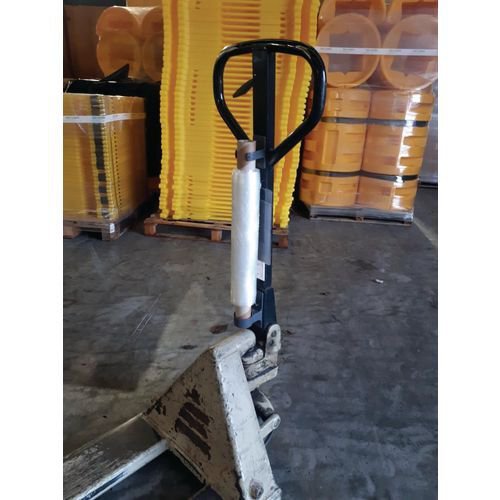 Stretch wrap holder for pallet trucks