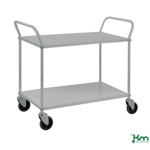 Kongamek sustainable eco-friendly steel shelf trolley, 2 shelves