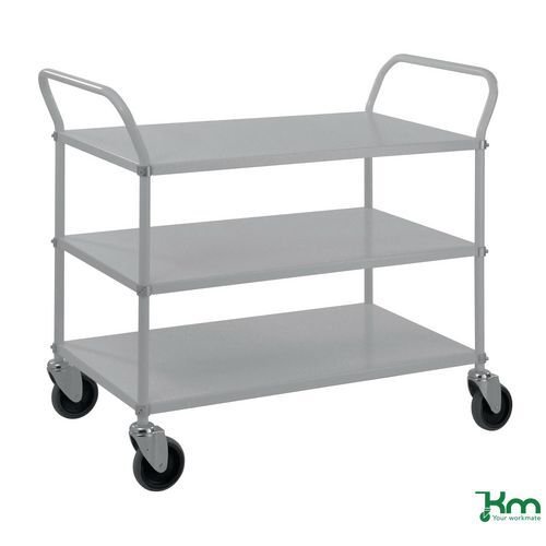 Kongamek sustainable eco-friendly steel shelf trolley, 3 shelves