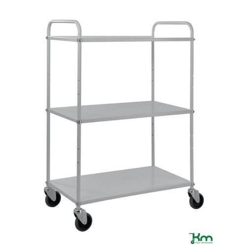 Kongamek sustainable eco-friendly steel shelf trolley, 3 shelves