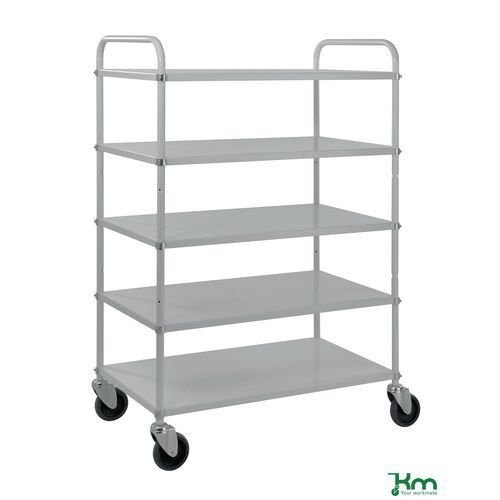 Kongamek sustainable eco-friendly steel shelf trolley, 5 shelves