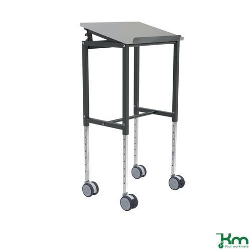 Kongamek height adjustable mobile table trolley, 600mm length, grey finish