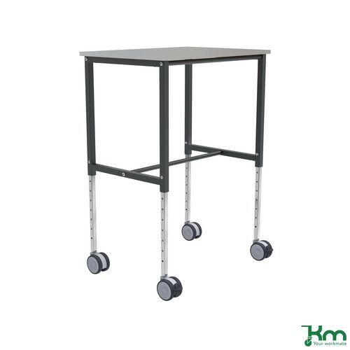 Kongamek height adjustable mobile table trolley, 800mm length, grey finish