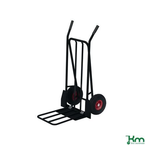 Kongamek heavy duty sack truck with fixed and folding toe plates - grey