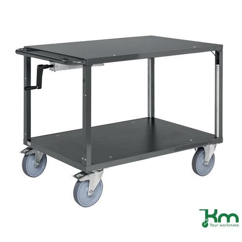 Kongamek height adjustable steel shelf trolley