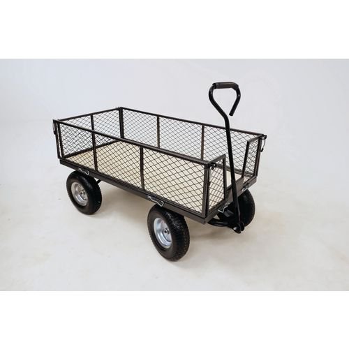 Industrial turntable platform trucks with mesh or plywood bases, & drop-in plywood deck