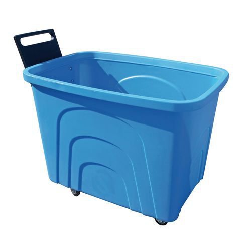Robust rim nesting container trucks with handle - blue