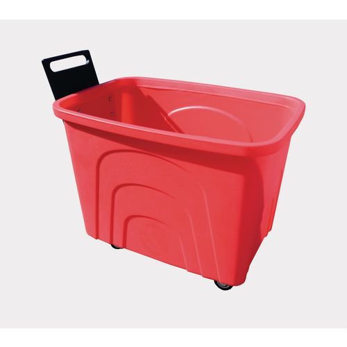 Robust rim nesting container trucks with handle - red