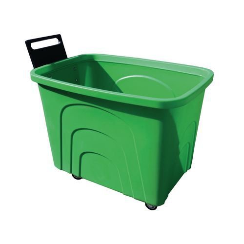 Robust rim nesting container trucks with handle - green