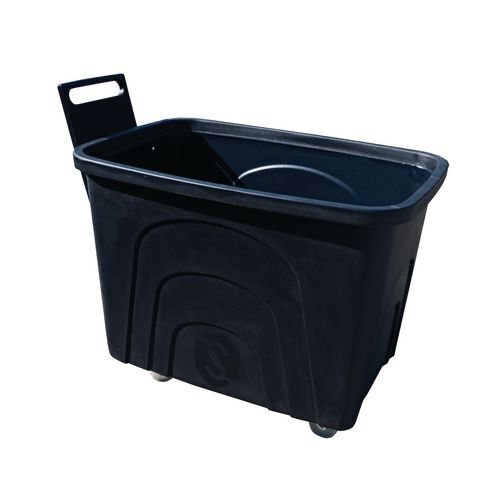 Robust rim nesting container trucks with handle - black