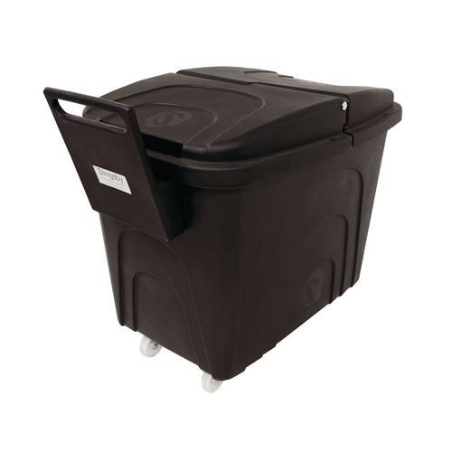 Robust rim nesting container trucks with handle and lid - black