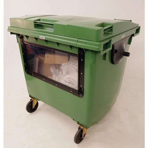 4 Wheeled bin with clear drop down front