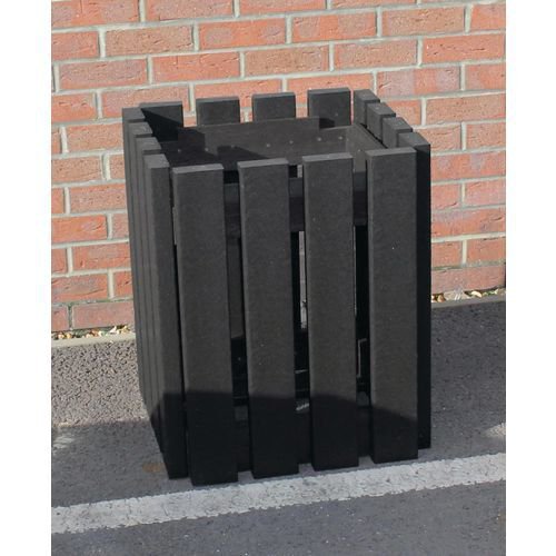 Premium recycled plastic litter bin - with galvanised liner
