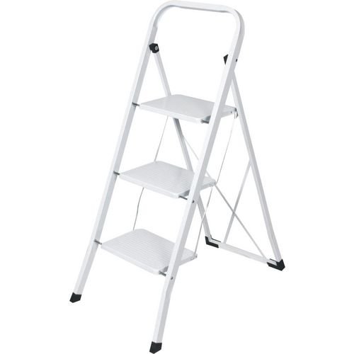 Steel Step Stool - 3 Tread Platform Height 698mm
