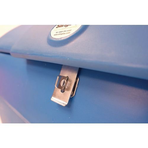 Lockable plastic storage bins, 200L blue