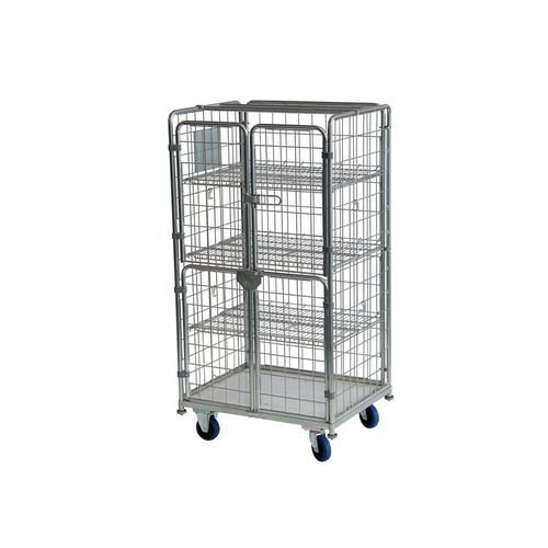 Linen trolley with folding shelves