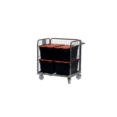 Order picking and stock trolley, 3-sided 1000mm height