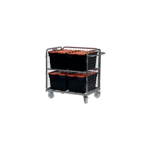 Order picking and stock trolley, 3-sided 1000mm height