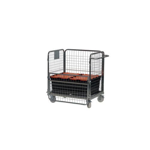 Order picking and stock trolley, with double doors, 1000mm height