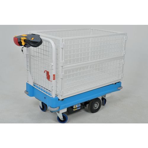 Slingsby powered Go-Far platform truck with 4-sided cage & detachable gated sides