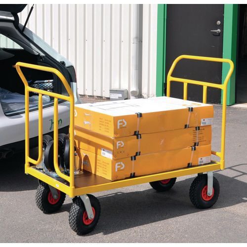 Kongamek large capacity platform trucks - double ended, pneumatic tyred