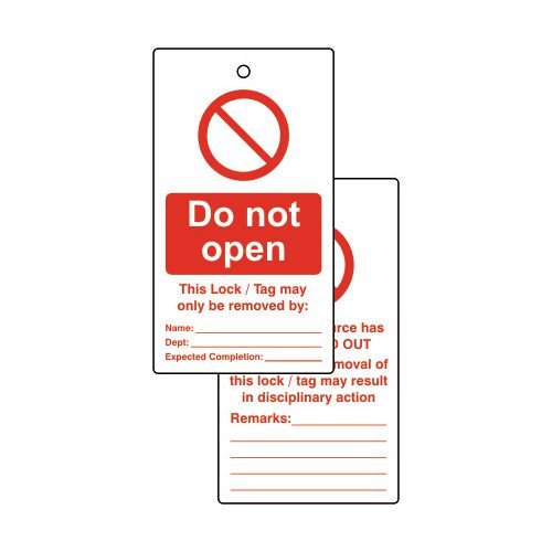 Lockout Tags - Do Not Open (Double Sided 10 Pack)