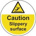 Caution Slipperly Surface- R 9 Floor Graphic (400 mm Dia.)