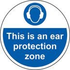 This Is An Ear Protectionzone - R 9 Floor Graphic (400 mm Dia.)