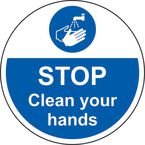 Stop Clean Your Hands- R 9 Floor Graphic (400 mm Dia.)