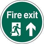 Fire Exit Man Running Arrowup - R 9 Floor Graphic (400 mm Dia.)