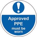 Approved Ppe Must Be Worn- R 9 Floor Graphic (400 mm Dia.)
