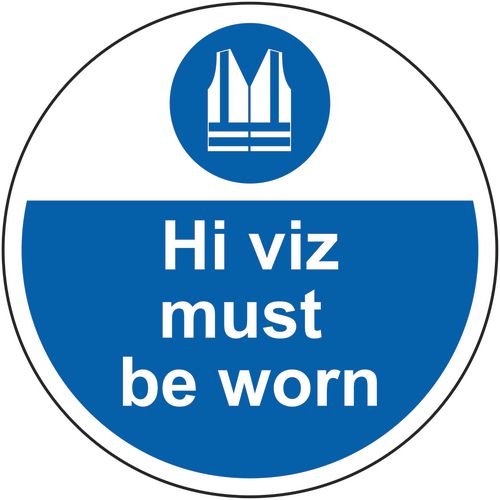 Hi Vis Must Be Worn - R9 Floor Graphic (400mm Dia.)