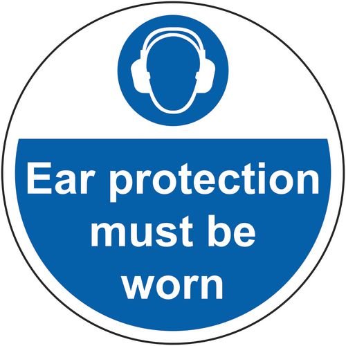 Ear Protection Must Be Worn - R9 Floor Graphic (400mm Dia.)
