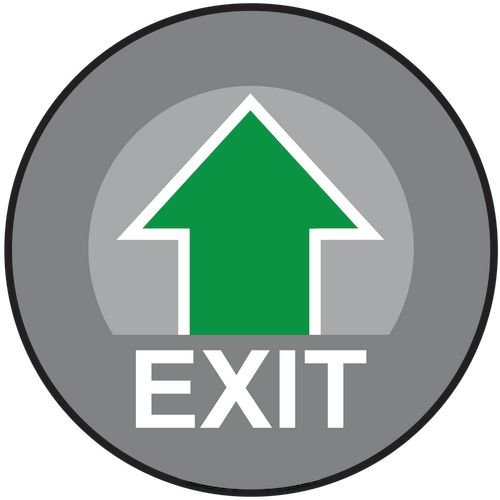 Exit (With Arrow) - R9 Floor Graphic (400mm Dia.)