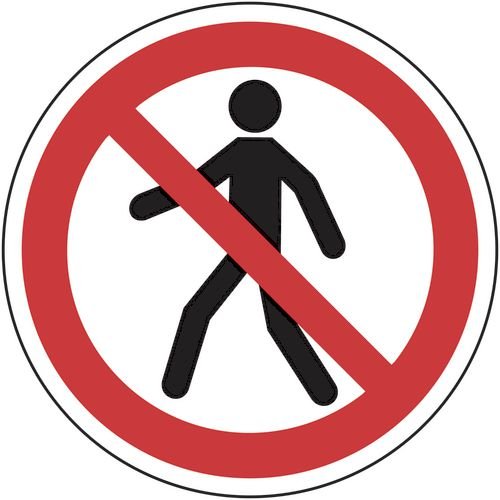 No Pedestrian Access Symbol - R9 Floor Graphic (400mm Dia.)