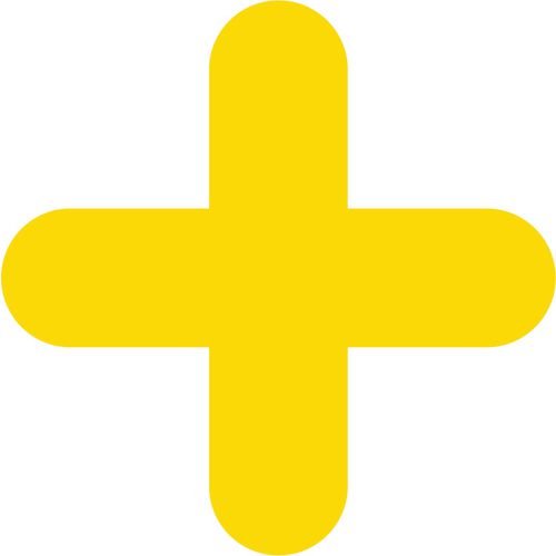 Yellow Symbol "+" - R9 Floor Signals (300 X 300mm) Pack Of 10