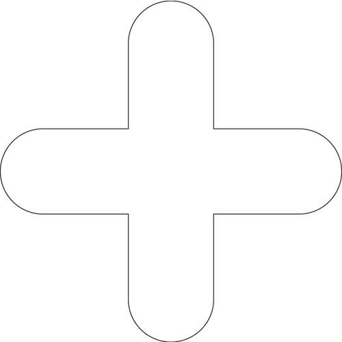 White Symbol "+" - R9 Floor Signals (300 X 300mm) Pack Of 10