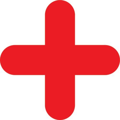 Red Symbol "+" - R9 Floor Signals (300 X 300mm) Pack Of 10
