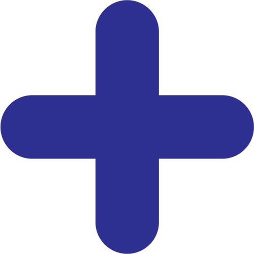 Blue Symbol "+" - R9 Floor Signals (300 X 300mm) Pack Of 10