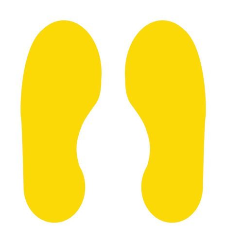 Yellow Footprints - R9 Floor Signals (300 X 100mm) 5 Pairs
