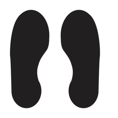 Black Footprints - R9 Floor Signals (300 X 100mm) 5 Pairs