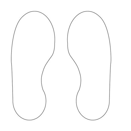 White Footprints - R9 Floor Signals (300 X 100mm) 5 Pairs